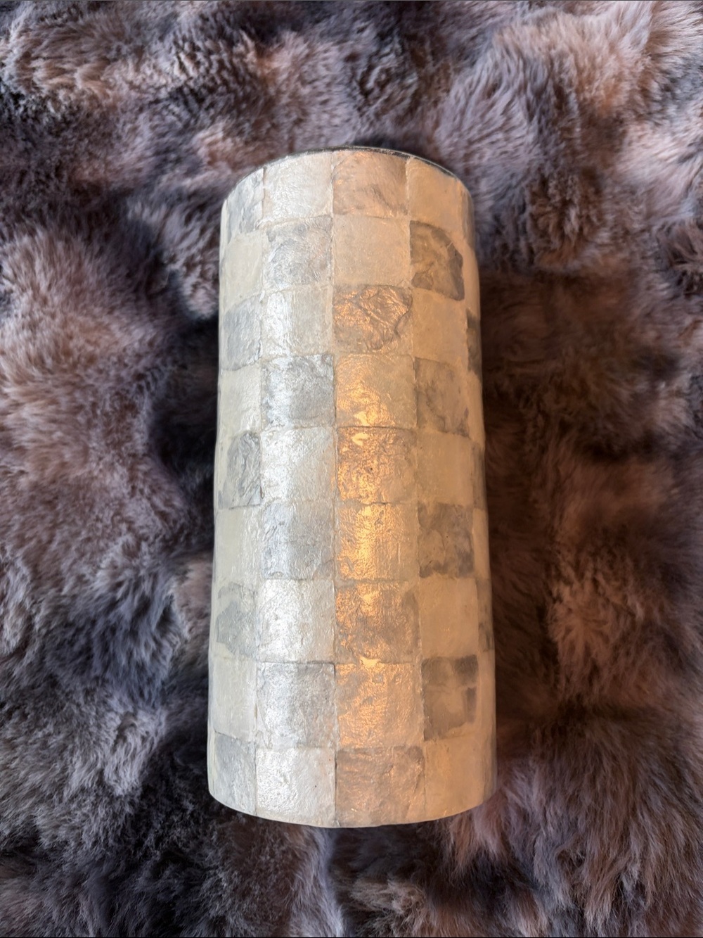 Mackenzie Childs Sterling small Capiz vase